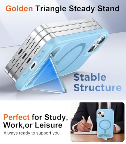 Image of Magnetic Compatible with iPhone 14 Case /iPhone 13 Case,[Built-in Invisible Kickstand][Compatible with MagSafe][Military Grade Shockproof] Slim Translucent Matte Phone Case for iPhone 14 /13 6.1 inch