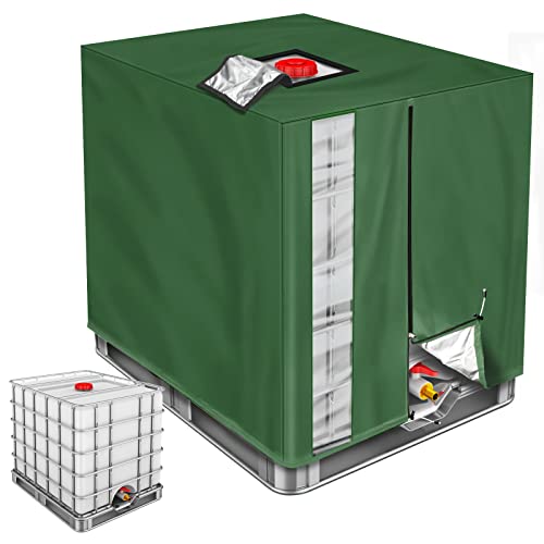 Drado IBC Capa para depósito de água, capa de depósito de 1000 litros, cor verde, impermeável, à prova de pó, anti-UV (120 x 100 x 116 cm)