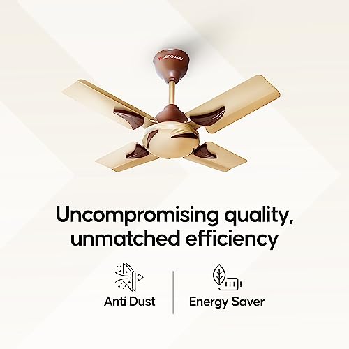 Image of LONGWAY Creta P1 600 mm /24 inch Ultra High Speed 4 Blade Anti-Dust Decorative Star Rated Remote Controlled Ceiling Fan 2 Years Warranty (Golden, Pack of 1)
