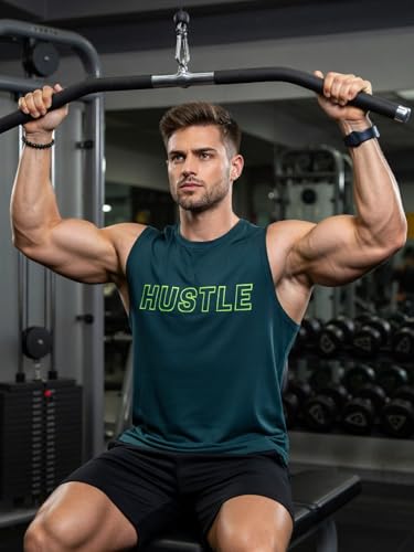 Image of 3Colours RGB Men's Active Wear Sleeveless Tank top, Gym Vest, Leisure wear CCUT Hustle