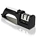 Kitchen Knife Sharpener - Chef Knife Sharpening for Straight Blade and Serrated knives, Multifunction 2-stage Manual Knife Sharpener with Diomand Abrasives, Sharp and Safe