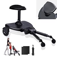 Vihir Kinderwagen Board mit Sitz, Buggy Board Universal, Kiddy Board für 99% Kinderwagen mit Höheren, Breiteren und Bequemeren Sitzen, Kinderwagen Zubehör Für Kinder Von 2-6 Jahren (25 Kg)