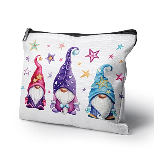 Cafl Magic Gnomes Makeup Bag Stars Cosmetic Bag for Women Large Capacity Make Up Bag Portable Travel Toiletry Pouch Accessories Organizer 10 * 8inch