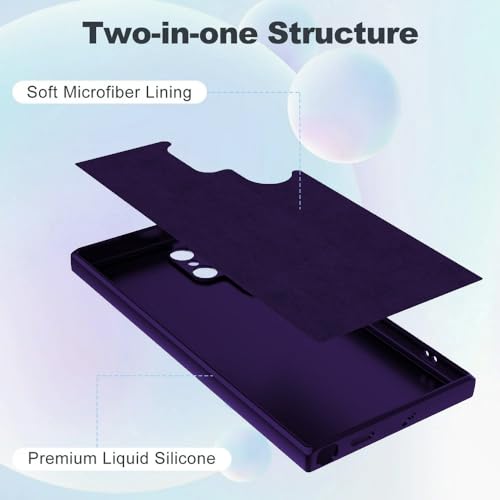 Image of Back Cover for Samsung Galaxy S23 Ultra 5G | Full Camera Protection | Premium Liquid Silicon Case | Flexible Bumper Case for Samsung Galaxy S23 Ultra 5G (Dark Purple)
