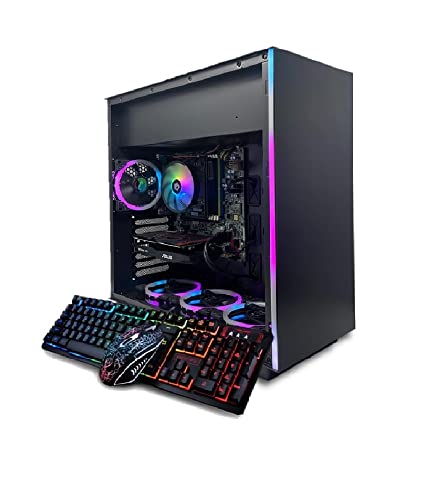 Odyssey Black Widow Custom Gaming PC, RGB LED Fans, Intel Core i5 3.2GHz, 16GB RAM, 1TB SSD, Nvidia Geforce GTX 1650, Wi-Fi, Windows 10