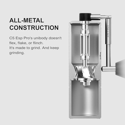 Image of TIMEMORE C5 ESP Pro Manual Coffee Grinder with S2C-042-III Conical Burr, 0.015mm Precision Adjustment, All-Metal Portable Hand Coffee Mill for Espresso /French Press /Pour Over - Black