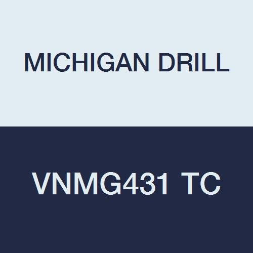 VNMG Solid Carbide Turning Insert, TiN Coated, VNMG Shape, VNMG431 TC, 0.016" Nose Radius (Pack of 10)