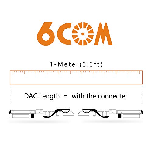 Image of 10G SFP+ DAC Cable, 1 M (3.3ft) Passive Twinax Cable, Direct Attach Copper, SFP+ to SFP+, 10GBASE-CU Cable for Cisco, Ubiquiti, D-Link, Supermicro, Netgear, Mikrotik, 1 Meter