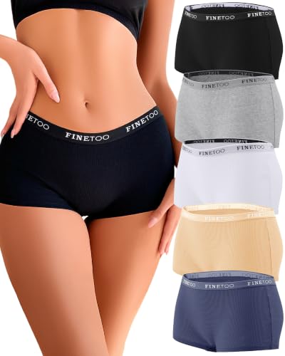Image of Cotton Boyshort Underwear for Women Boxer Briefs Ladies BoyShorts Panties
