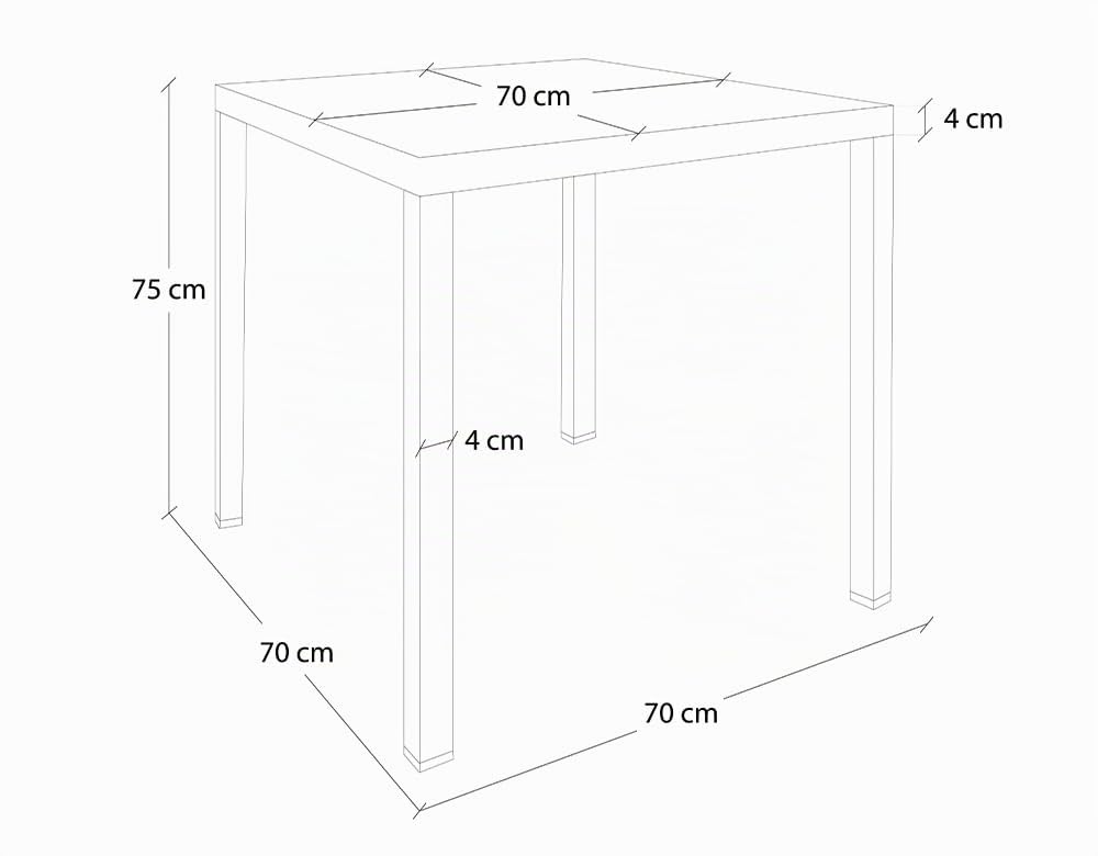 SAMIRA Tavolo da Esterno 70x70 cm Tavolo da Giardino Alan (Grigio Antracite)