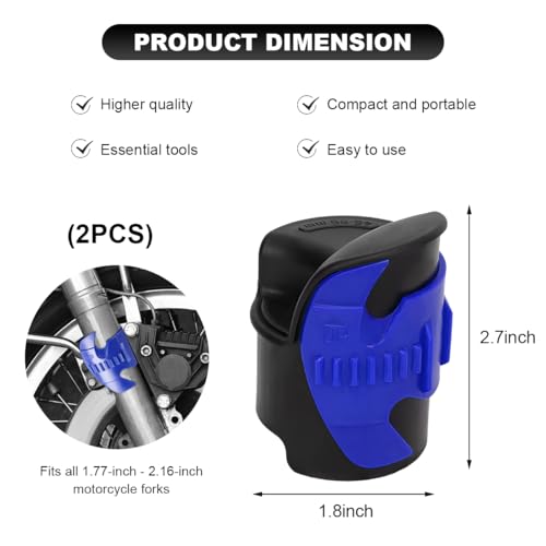 Image of 2 PCS Motorcycle Fork Seal Cleaner Tool, Front Fork Seal Cleaner Removal Tools Fits 45-55mm Seal Mate Oil Level, Motorcycle Dirt Bike Cleaning Shock Repairing Absorber Tool (Blue)