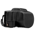 MegaGear MG1223 Ever Ready Leather Case and Strap with Battery Access for Panasonic Lumix DC-FZ80, FZ82 Camera - Black