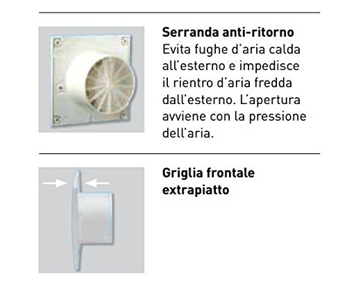 S&P 5210003900 DECOR-100 CH Extractores de Baño, 230V, 50Hz