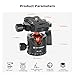 K&F Concept Professional 28mm Metal Tripod Ball Head 360 Degree Rotating Panoramic with 1/4 inch Quick Release Plate Bubble Level for Tripod Monopod Slider Camera Camcorder up to 22 pounds