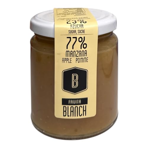 Mermelada extra de manzana Fruita Blanch 77% fruta, artesanal, sin conservantes ni aditivos, paquete de 4 x 300 g, ideal para desayunos y tentempiés