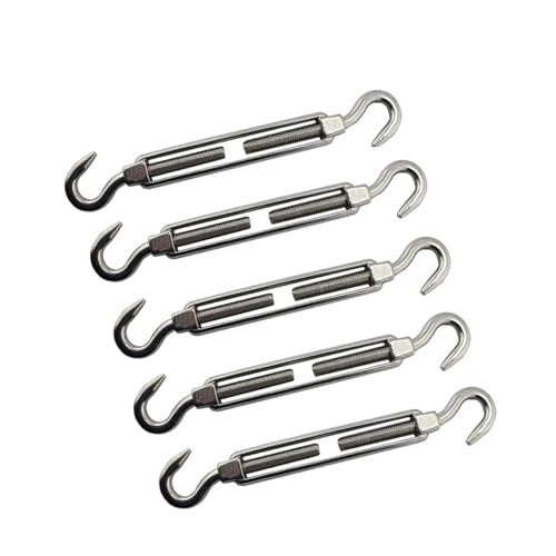 5PZ Tensores tipo gancho de acero inoxidable 304 para cable de alambre M5 para sombreado solar miniatura 1