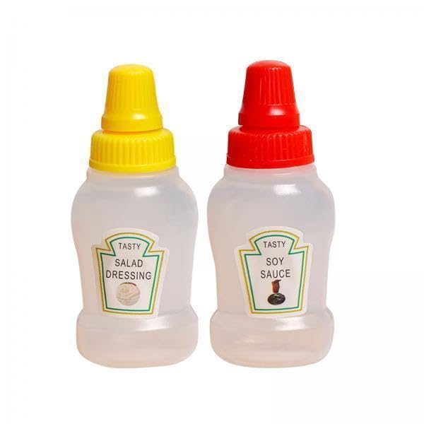 Qianly Convenient Salad Dressing and Honey Dispenser Set for Outdoor Dining, Soy and Salad, 3