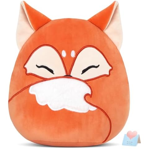 Glow Guards 12-Inch Red Fox Plush Pillow Cute Fox Stuffed Animal Soft Fox Plush Toy Stuffed Animals Fox Birthday Gift for Boys Girls Kids,Red Fox Cover