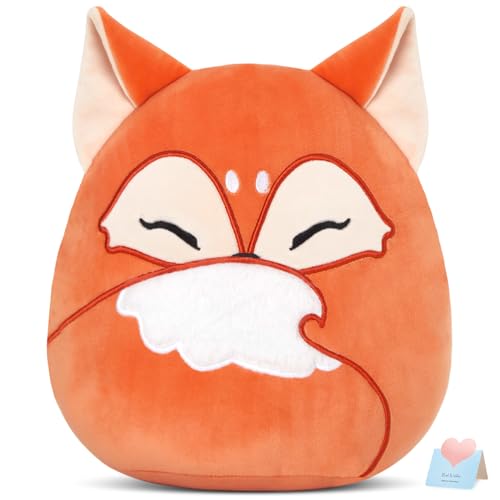 Glow Guards 12-Inch Red Fox Plush Pillow Cute Fox Stuffed Animal Soft Plush Toy Stuffed Animals Birthday Gift for Boys Girls Kids