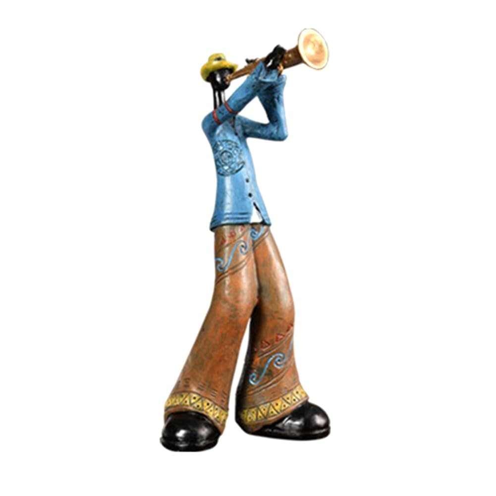 Misamo Jazz Band Player Figurines Vintage Musician Figure Resin Statues Desktop Ornament Retro Sculpture Home Indoor Decor C