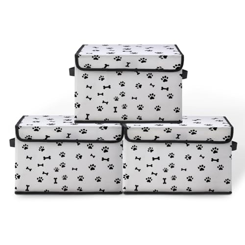 Image of Stackable Storage Bins with Lids,Closet Organizers Fabric Box for Home and Office,Blanket Clothes Organizers,Under Bed Storage Containers 3 Pack