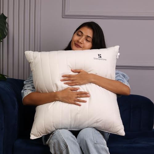 Image of SleepStore Granules Soft Cushion for Back & Spine Support, Pack of 2, 24x24 Inch | Multipurpose Adjustable Cushion for Office, Home & Travel | Shredluxe Fill - Blend of Memory Foam & Premium Fiber