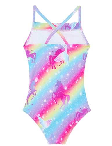 Girls Bathing Suits UPF 50+ Swimsuits Quick-Dry Cross-Strap for Toddlers & Kids 3-12T Sleeveless Sun Protection2