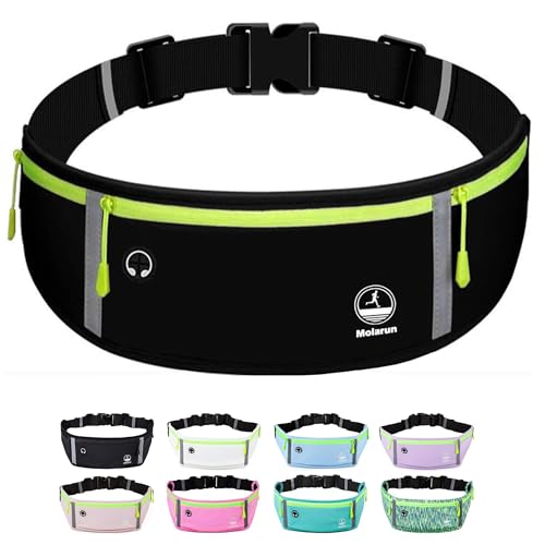 Slim Running Belt Fanny Pack, Exercise Waist Pack Runners Bag Money Belt Phone Holder for Running Hiking Cycling Workout