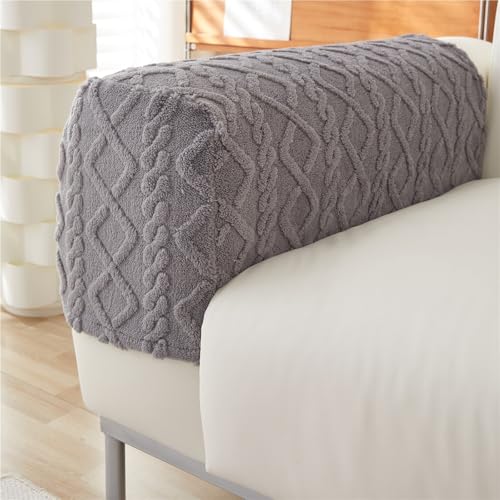 Fundas para reposabrazos de sofá elásticas jacquard verde claro protectoras de muebles 4