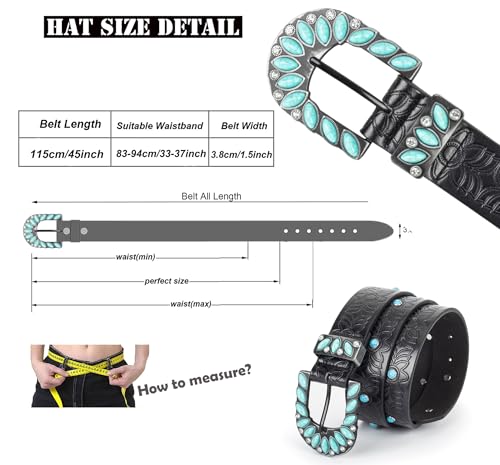 Image of Western-Leather-Belts-Women Vintage Waist-Belts with Hollow Out Flower