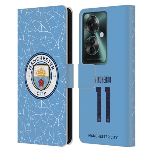 Head Case Designs Officially Licensed Manchester City Man City FC Oleksandr Zinchenko 2020/21 Players Home Kit Group 2 Leather Wallet Case Compatible with Oppo Reno11 F 5G / F25 Pro 5G