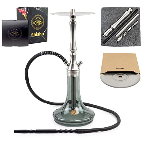 OMG® Shisha Edelstahl Hookah Nargile Wasserpfeife Shisha Set Perfektes Raucherlebnis V2A EdelstahlWG20 (Oliv Grün) – Bild 3