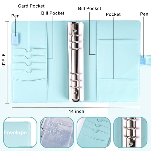 FLYING EAGLE 100 Envelopes Money‑Saving Challenge, Budget Binder, Blue — view 2