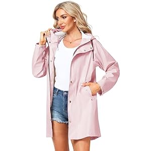Uniquebella Regenjas voor vrouwen, regenjassen, waterdicht ademend dameswindjack voor buiten, lichtgewicht jas