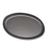 Gusseisen, vorbehandelte Grillplatte, oval, 23,5 x 17,8 cm, ohne Griff