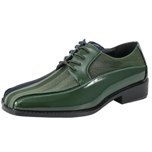 Image of Viotti 179, Casual Dress Oxford Shoes for Men, Satin Striped Lace-Ups, Men's Business Casual Leather & Satin Shoe, for All Formal Occasions