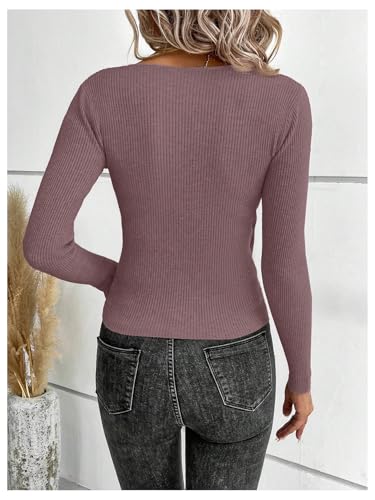 SOLY HUX Sweaters for Women V Neck Criss Cross Wrap Front Long Sleeve Sweater Knit Pullover Fall Tops2