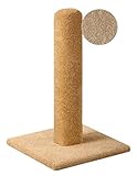 30" Tall Carpet Cat Scratching Post, Made in The USA with Solid Wood Pole, Natural Color