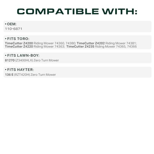 Image of UDC Parts 110-6871 Deck Belt Replacement for Toro TimeCutter 42 Inch Z4200 74360 74380 Z4220 74363 Z4235 74365 74366 Z4202 74381 Lawn Boy 81270 Z3400HLX 1106871 / Aramid Cord / 112.00 inches