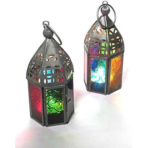 Set of 2 Moroccan Style Mini Lanterns Cover