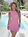 HOCILLE Women's Sexy Bodycon Boat Neck Mini Dresses Sleeveless Ruched Ruffle Hem Club Party Short Dress, X-Small, Pink