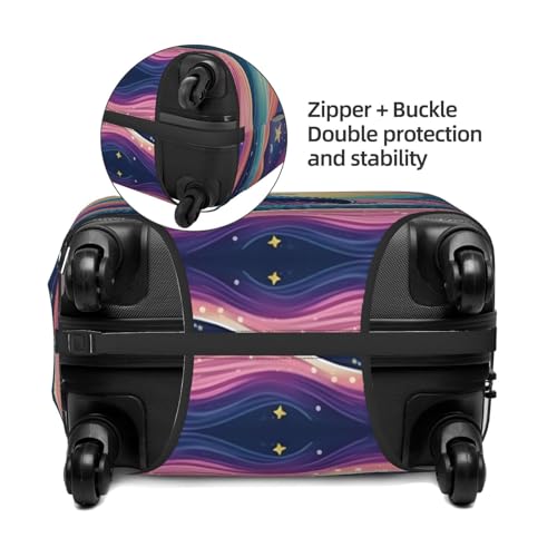Colorful Starry Sky Ocean Dolphin Print Luggage Suitcase Cover Protector Luggage Washable Covers With Concealed Zipper4