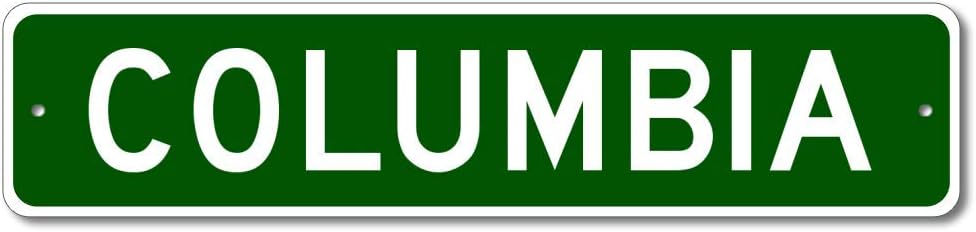 Columbia, South Carolina - USA City Sign - Pesonalized Home Decor, Metal Novelty Sign, Man Cave Street Sign, Unique Idea, Pub Bar Wall Decor - 4x18 inches