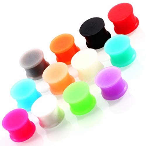 24 pcs Silicone Plugs Ear Gauges Stretching Kit 00g-1 inch Double Flared Expander Tunnels Flesh Saddle Set for Women Men Body Piercing Jewelry,Good Gift4