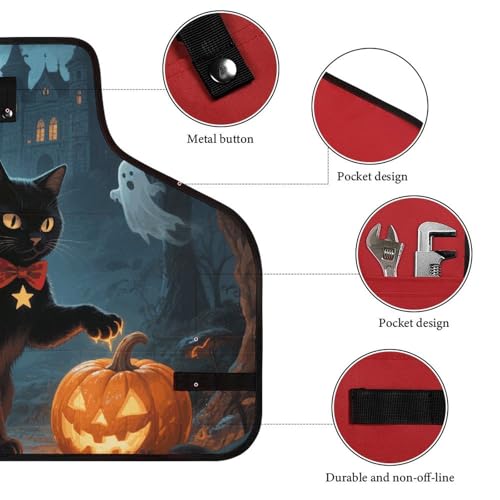 Delantal de trabajo Halloween Cat para hombres y mujeres miniatura 3