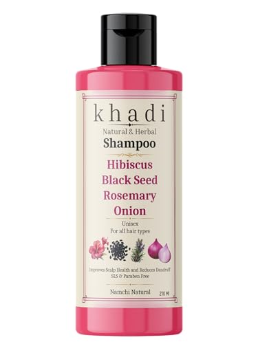 Image of Khadi Hibiscus, Black Seed, Rosemary & Onion Shampoo | Best Growth & Hair Fall Control | Khadi Herbal Shampoo for Women & Men | Sulfate, SLS & Paraben Free 210 ml