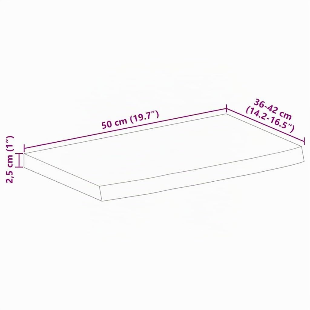 vidaXL Tischplatte mit Baumkante 50x40x2,5 cm Massivholz Mango