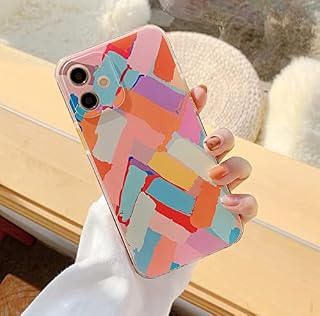 ZTOFERA Compatible with iPhone 12 Case for Girls Women, Cute Silicone Protective Phone Case Clear Bumper Graffiti Geometry Pattern Design Shockproof Cover for iPhone 12, Chalks Graffiti