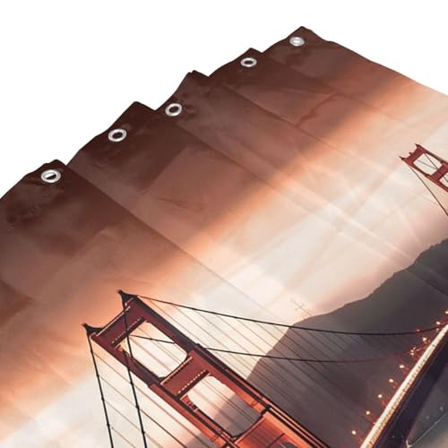 Rideau de douche Golden Gate imperméable en tissu 183x183 cm - 5
