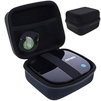 foto-kontor Tasche kompatibel mit DYMO Letratag 200B Etikettendrucker Schutzhülle Aufbewahrung Hülle Wasserabweisend Transporttasche mit Netzfach für Zubehör Schwarz